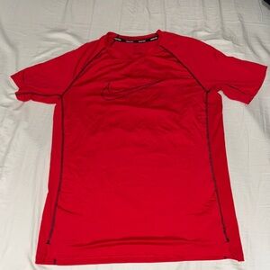 Nike Red Sports Tee with Black Accents
